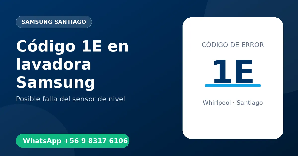 Código 1E en lavadora Samsung