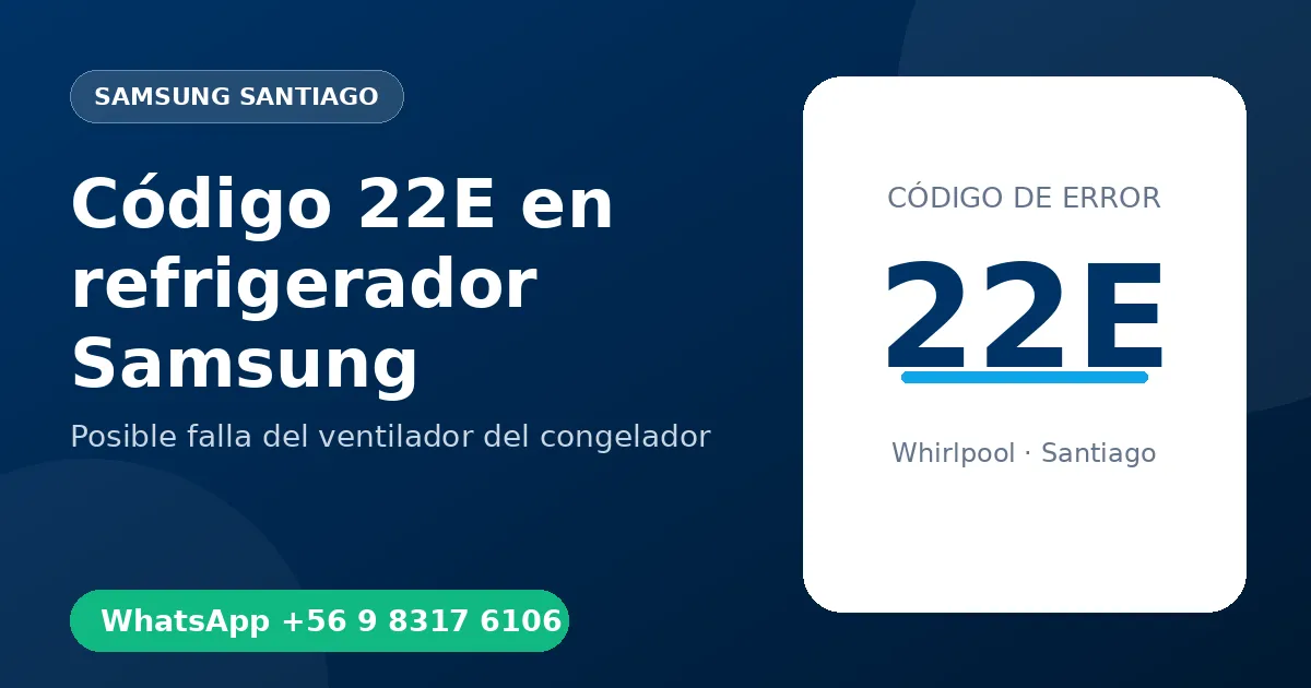 Código 22E en refrigerador Samsung