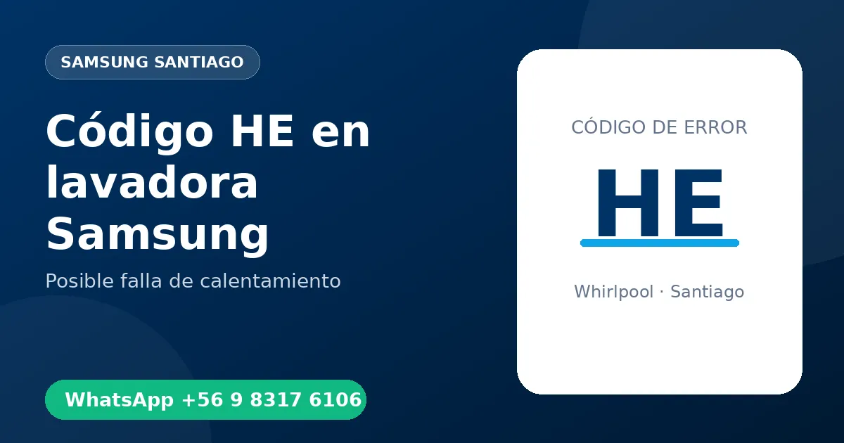 Código HE en lavadora Samsung