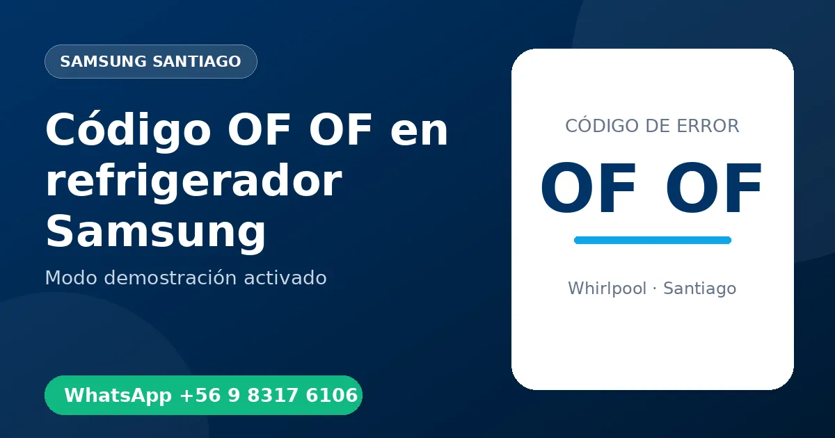Código OF OF en refrigerador Samsung