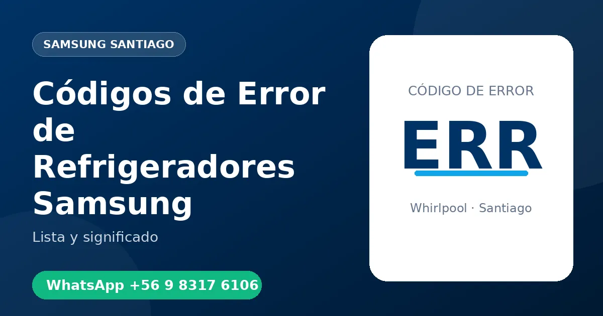 Códigos de Error de Refrigeradores Samsung