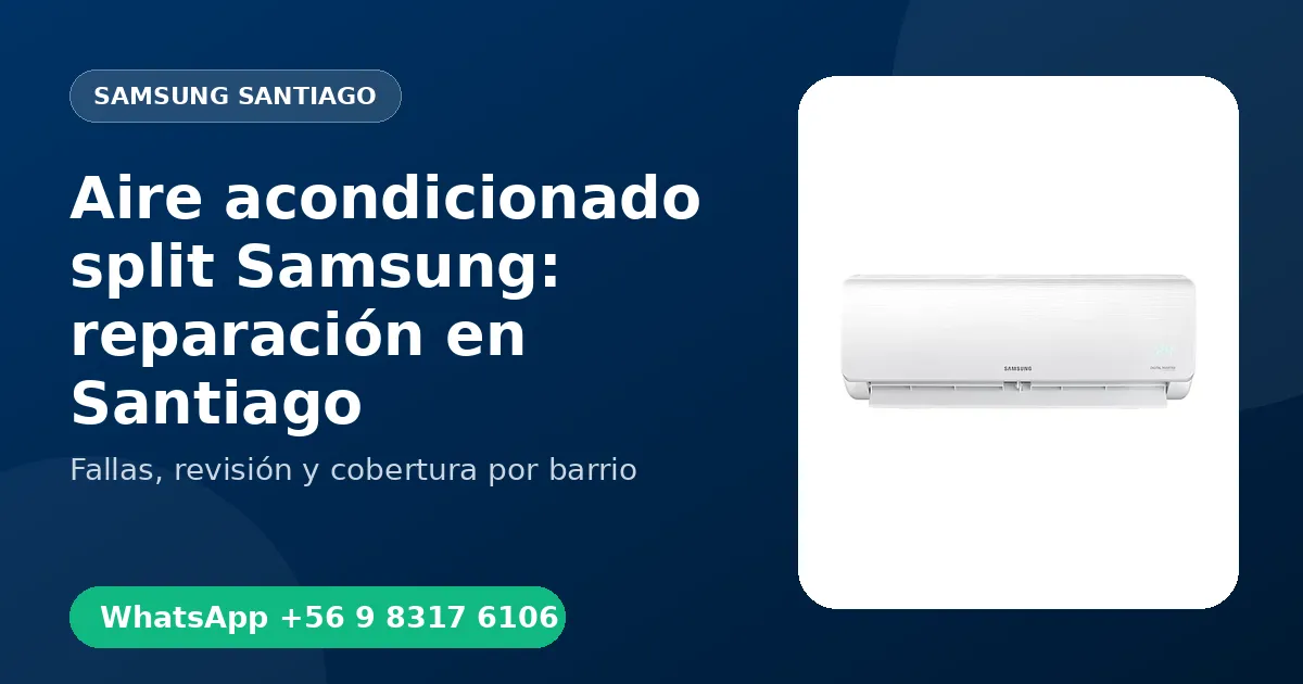 Aire acondicionado split Samsung: reparación en Santiago